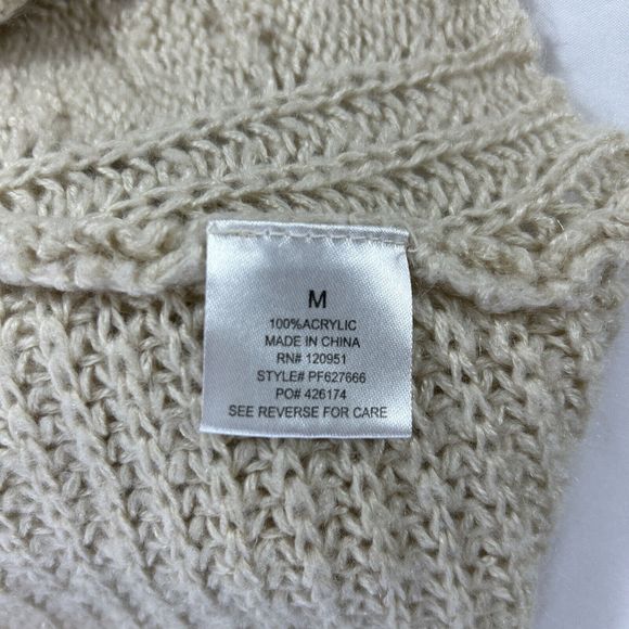 Hippie Rose Womens M Cream Open-Front Cardigan Cable Classic‎ Boho Preppy Solid - Picture 7 of 10